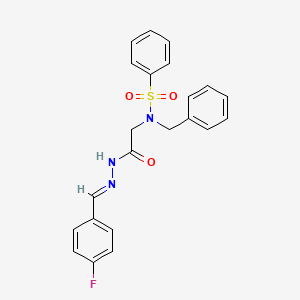 molecular formula C22H20FN3O3S B7712924 N-benzyl-N-{2-[(2E)-2-(4-fluorobenzylidene)hydrazinyl]-2-oxoethyl}benzenesulfonamide (non-preferred name) 