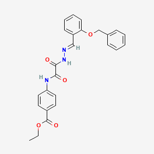 molecular formula C25H23N3O5 B7712933 ethyl 4-[[2-oxo-2-[(2E)-2-[(2-phenylmethoxyphenyl)methylidene]hydrazinyl]acetyl]amino]benzoate 