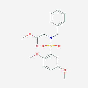 molecular formula C18H21NO6S B7712943 Methyl 2-[benzyl-(2,5-dimethoxyphenyl)sulfonylamino]acetate 