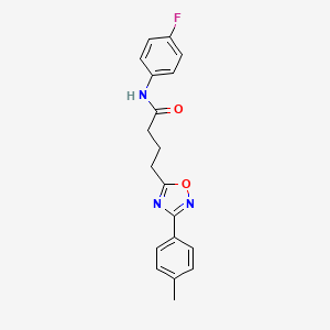 molecular formula C19H18FN3O2 B7712968 N-(4-fluorophenyl)-4-[3-(4-methylphenyl)-1,2,4-oxadiazol-5-yl]butanamide 