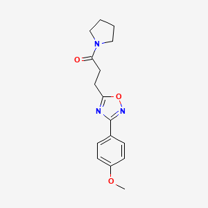 molecular formula C16H19N3O3 B7712970 3-(4-Methoxyphenyl)-5-(3-oxo-3-pyrrolidin-1-ylpropyl)-1,2,4-oxadiazole 