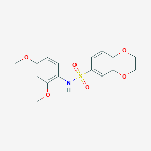 molecular formula C16H17NO6S B7712992 N-(2,4-dimethoxyphenyl)-2,3-dihydro-1,4-benzodioxine-6-sulfonamide 