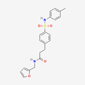 molecular formula C21H22N2O4S B7713071 N-(furan-2-ylmethyl)-3-[4-[(4-methylphenyl)sulfamoyl]phenyl]propanamide 