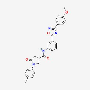 molecular formula C27H24N4O4 B7713075 N-{3-[3-(4-methoxyphenyl)-1,2,4-oxadiazol-5-yl]phenyl}-1-(4-methylphenyl)-5-oxopyrrolidine-3-carboxamide 