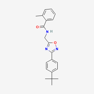 molecular formula C21H23N3O2 B7713113 N-[[3-(4-tert-butylphenyl)-1,2,4-oxadiazol-5-yl]methyl]-2-methylbenzamide 