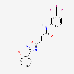 molecular formula C19H16F3N3O3 B7713187 3-[3-(2-methoxyphenyl)-1,2,4-oxadiazol-5-yl]-N-[3-(trifluoromethyl)phenyl]propanamide 