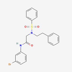 molecular formula C22H21BrN2O3S B7713380 N-(3-Bromophenyl)-2-[N-(2-phenylethyl)benzenesulfonamido]acetamide 