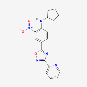 molecular formula C18H17N5O3 B7713401 N-Cyclopentyl-2-nitro-4-[3-(pyridin-2-YL)-1,2,4-oxadiazol-5-YL]aniline 