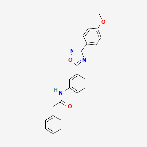 molecular formula C23H19N3O3 B7713520 N-{3-[3-(4-methoxyphenyl)-1,2,4-oxadiazol-5-yl]phenyl}-2-phenylacetamide 