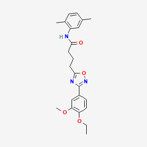 molecular formula C23H27N3O4 B7713604 N-(2,5-dimethylphenyl)-4-[3-(4-ethoxy-3-methoxyphenyl)-1,2,4-oxadiazol-5-yl]butanamide 