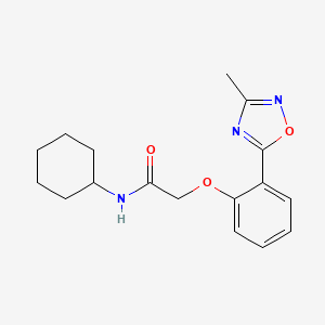 molecular formula C17H21N3O3 B7713630 N-cyclohexyl-2-[2-(3-methyl-1,2,4-oxadiazol-5-yl)phenoxy]acetamide 
