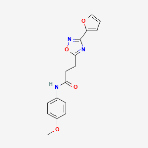 molecular formula C16H15N3O4 B7713653 3-[3-(furan-2-yl)-1,2,4-oxadiazol-5-yl]-N-(4-methoxyphenyl)propanamide 
