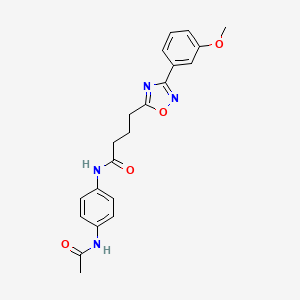 molecular formula C21H22N4O4 B7713717 N-(4-acetamidophenyl)-4-[3-(3-methoxyphenyl)-1,2,4-oxadiazol-5-yl]butanamide 