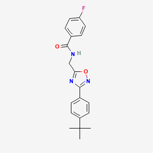 molecular formula C20H20FN3O2 B7713722 N-[[3-(4-tert-butylphenyl)-1,2,4-oxadiazol-5-yl]methyl]-4-fluorobenzamide 