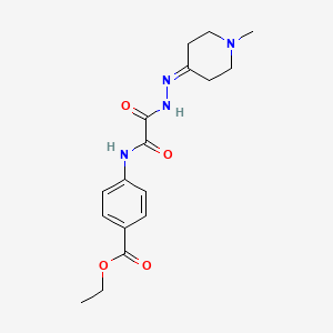 molecular formula C17H22N4O4 B7713742 Ethyl 4-{[N'-(1-methylpiperidin-4-ylidene)hydrazinecarbonyl]formamido}benzoate 