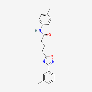 molecular formula C20H21N3O2 B7713848 N-(4-methylphenyl)-4-[3-(3-methylphenyl)-1,2,4-oxadiazol-5-yl]butanamide 