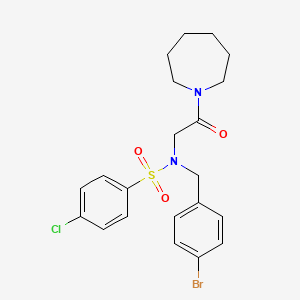 molecular formula C21H24BrClN2O3S B7713891 N-[2-(azepan-1-yl)-2-oxoethyl]-N-[(4-bromophenyl)methyl]-4-chlorobenzenesulfonamide 