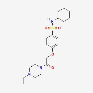 molecular formula C20H31N3O4S B7713968 N-cyclohexyl-4-[2-(4-ethylpiperazin-1-yl)-2-oxoethoxy]benzenesulfonamide 