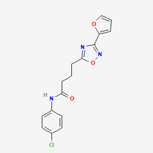molecular formula C16H14ClN3O3 B7713969 N-(4-chlorophenyl)-4-[3-(furan-2-yl)-1,2,4-oxadiazol-5-yl]butanamide 