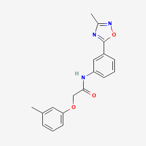 molecular formula C18H17N3O3 B7713988 N-[3-(3-methyl-1,2,4-oxadiazol-5-yl)phenyl]-2-(3-methylphenoxy)acetamide 