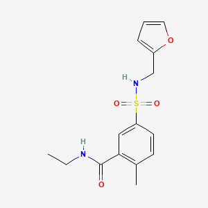 molecular formula C15H18N2O4S B7714065 N-ethyl-5-[(furan-2-ylmethyl)sulfamoyl]-2-methylbenzamide 