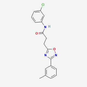 molecular formula C18H16ClN3O2 B7714160 N-(3-chlorophenyl)-3-[3-(3-methylphenyl)-1,2,4-oxadiazol-5-yl]propanamide 
