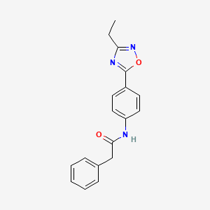molecular formula C18H17N3O2 B7714209 N-[4-(3-ethyl-1,2,4-oxadiazol-5-yl)phenyl]-2-phenylacetamide 
