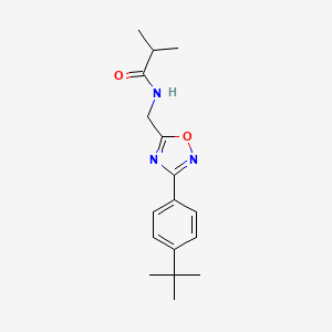 molecular formula C17H23N3O2 B7714224 N-[[3-(4-tert-butylphenyl)-1,2,4-oxadiazol-5-yl]methyl]-2-methylpropanamide 