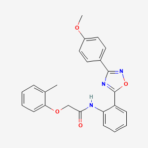 molecular formula C24H21N3O4 B7714233 N-{2-[3-(4-methoxyphenyl)-1,2,4-oxadiazol-5-yl]phenyl}-2-(2-methylphenoxy)acetamide 