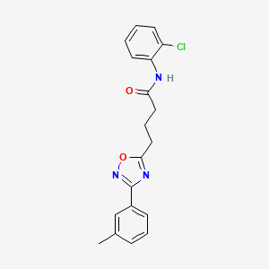 molecular formula C19H18ClN3O2 B7714288 N-(2-chlorophenyl)-4-[3-(3-methylphenyl)-1,2,4-oxadiazol-5-yl]butanamide 