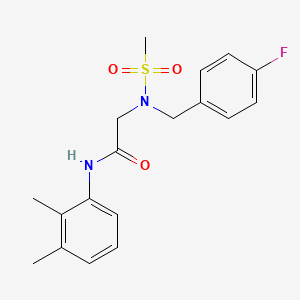 molecular formula C18H21FN2O3S B7714301 N-(2,3-dimethylphenyl)-N~2~-(4-fluorobenzyl)-N~2~-(methylsulfonyl)glycinamide 