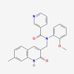 molecular formula C24H21N3O3 B7714394 N-((2-hydroxy-7-methylquinolin-3-yl)methyl)-N-(2-methoxyphenyl)nicotinamide 