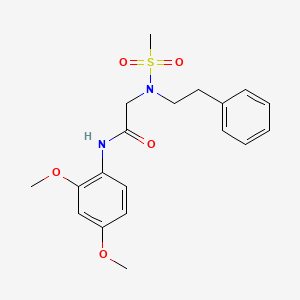 molecular formula C19H24N2O5S B7714500 N-(2,4-dimethoxyphenyl)-N~2~-(methylsulfonyl)-N~2~-(2-phenylethyl)glycinamide 