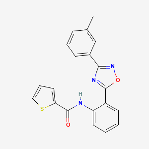 molecular formula C20H15N3O2S B7714506 N-{2-[3-(3-methylphenyl)-1,2,4-oxadiazol-5-yl]phenyl}thiophene-2-carboxamide 