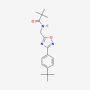 molecular formula C18H25N3O2 B7714509 N-[[3-(4-tert-butylphenyl)-1,2,4-oxadiazol-5-yl]methyl]-2,2-dimethylpropanamide 