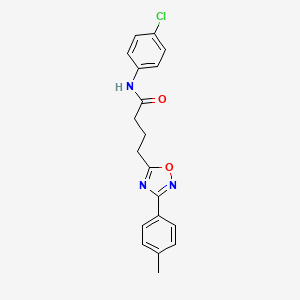 molecular formula C19H18ClN3O2 B7714578 N-(4-chlorophenyl)-4-[3-(4-methylphenyl)-1,2,4-oxadiazol-5-yl]butanamide 