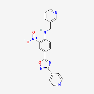 molecular formula C19H14N6O3 B7714669 2-Nitro-N-[(pyridin-3-YL)methyl]-4-[3-(pyridin-4-YL)-1,2,4-oxadiazol-5-YL]aniline 