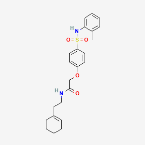molecular formula C23H28N2O4S B7714694 N-(2-(cyclohex-1-en-1-yl)ethyl)-2-(4-(N-(o-tolyl)sulfamoyl)phenoxy)acetamide 