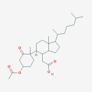 molecular formula C29H48O5 B077147 {5-[4-(Acetyloxy)-1-methyl-2-oxocyclohexyl]-7a-methyl-1-(6-methylheptan-2-yl)octahydro-1h-inden-4-yl}acetic acid CAS No. 10473-42-4