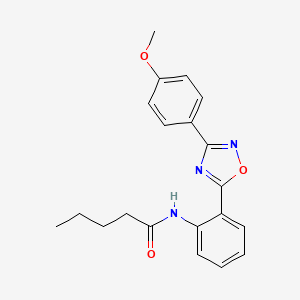 molecular formula C20H21N3O3 B7714728 N-{2-[3-(4-methoxyphenyl)-1,2,4-oxadiazol-5-yl]phenyl}pentanamide 
