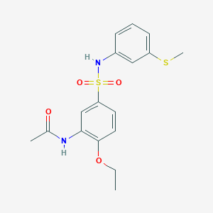 molecular formula C17H20N2O4S2 B7714736 N-(2-ethoxy-5-{[3-(methylsulfanyl)phenyl]sulfamoyl}phenyl)acetamide 