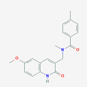 molecular formula C20H20N2O3 B7714769 N-((2-hydroxy-6-methoxyquinolin-3-yl)methyl)-N,4-dimethylbenzamide 