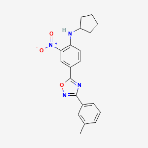 molecular formula C20H20N4O3 B7714842 N-cyclopentyl-4-[3-(3-methylphenyl)-1,2,4-oxadiazol-5-yl]-2-nitroaniline 