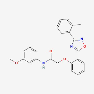 molecular formula C24H21N3O4 B7714848 N-(3-methoxyphenyl)-2-{2-[3-(2-methylphenyl)-1,2,4-oxadiazol-5-yl]phenoxy}acetamide 