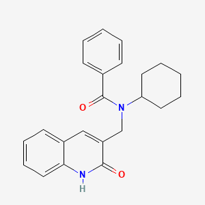 molecular formula C23H24N2O2 B7714857 N-cyclohexyl-N-[(2-oxo-1H-quinolin-3-yl)methyl]benzamide 
