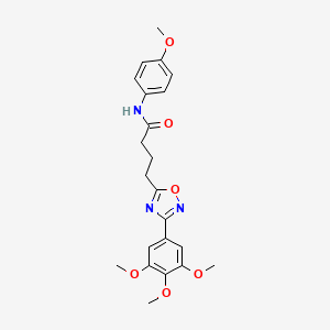 molecular formula C22H25N3O6 B7714890 N-(4-methoxyphenyl)-4-[3-(3,4,5-trimethoxyphenyl)-1,2,4-oxadiazol-5-yl]butanamide 