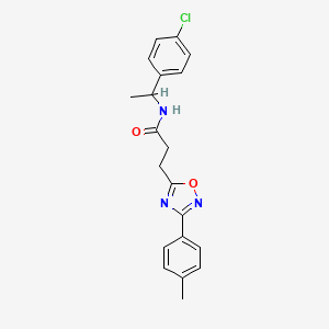 molecular formula C20H20ClN3O2 B7714942 N-[1-(4-chlorophenyl)ethyl]-3-[3-(4-methylphenyl)-1,2,4-oxadiazol-5-yl]propanamide 
