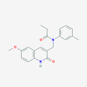 molecular formula C21H22N2O3 B7715161 N-(2-Hydroxy-6-methoxy-quinolin-3-ylmethyl)-N-m-tolyl-propionamide 