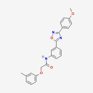 molecular formula C24H21N3O4 B7715174 N-{3-[3-(4-methoxyphenyl)-1,2,4-oxadiazol-5-yl]phenyl}-2-(3-methylphenoxy)acetamide 