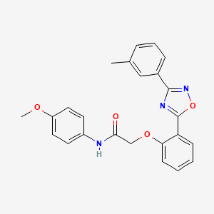 molecular formula C24H21N3O4 B7715221 N-(4-methoxyphenyl)-2-{2-[3-(3-methylphenyl)-1,2,4-oxadiazol-5-yl]phenoxy}acetamide 